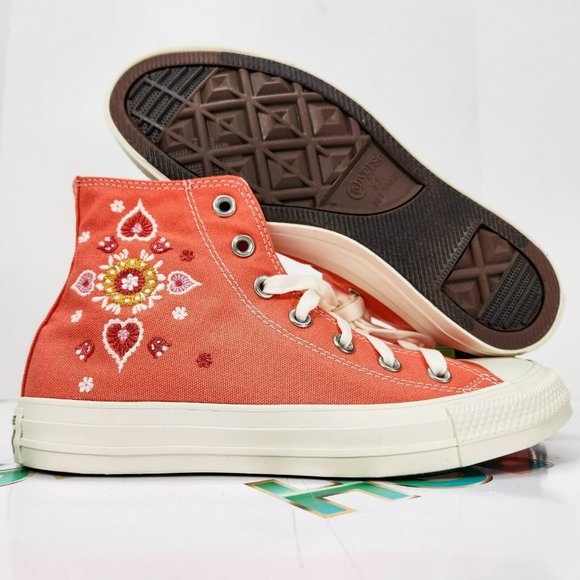 Converse Shoes - Converse Ctas High Top Women's Shoes For Orange Sneakers Canvas Casual A02203F